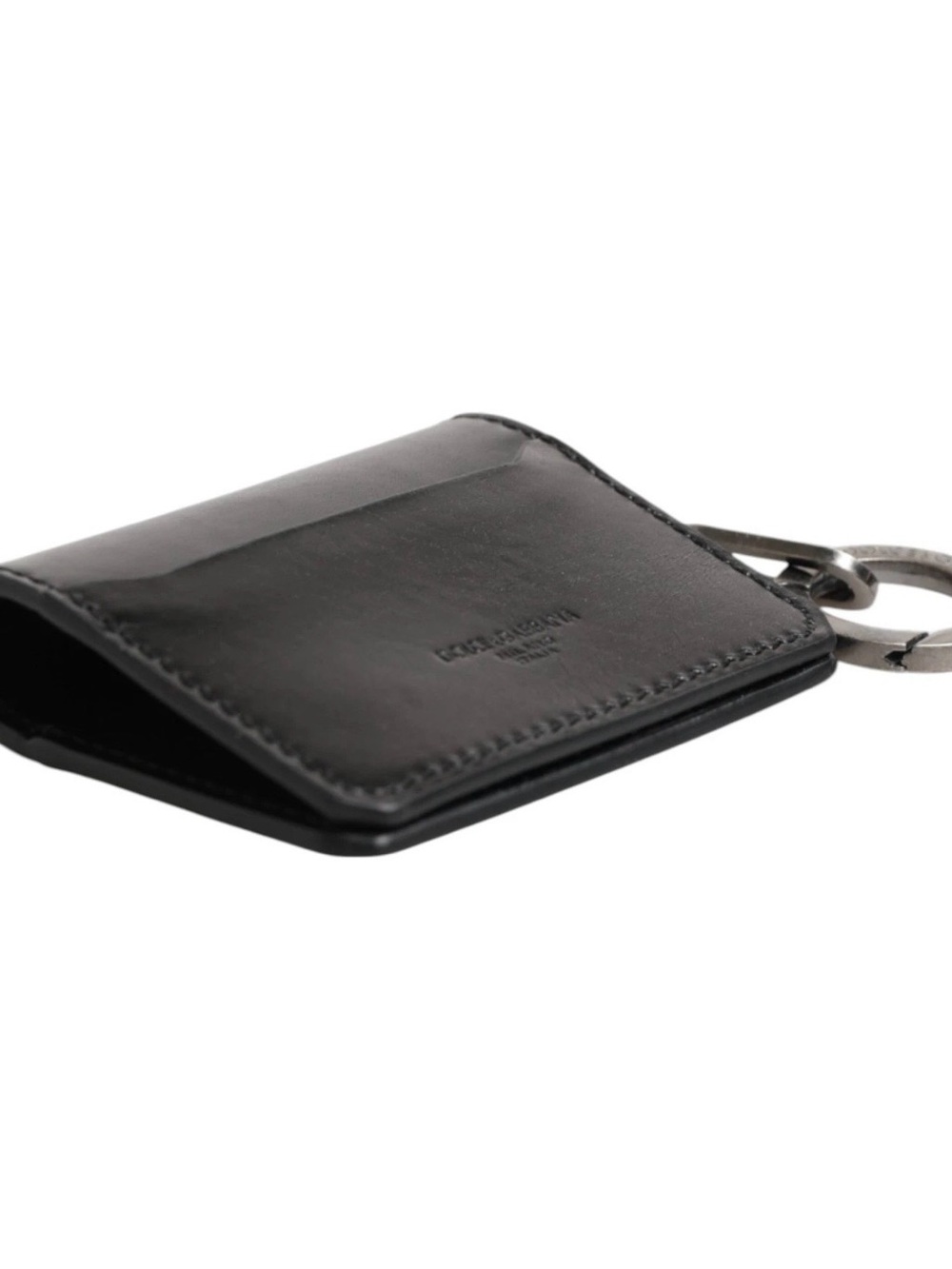 Dolce & Gabbana Black Leather Card Holder Keychain Wallet NWT and Box - Picture 6 of 11